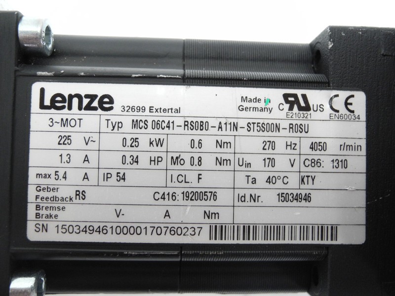 Серводвигатели Lenze Servomotor MCS 06C41-RS0B0-A11N-ST5S00N-R0SU Getriebe Vogel MPRN 00 I: 35 фото на Industry-Pilot