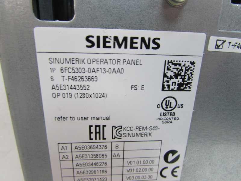 Control panel Siemens SINUMERIK Opertor Panel 6FC5303-0AF13-0AA0 FS:E photo on Industry-Pilot