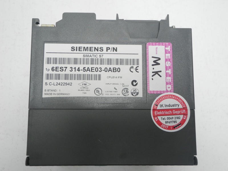 Simatic Siemens 6ES7314-5AE03-0AB0 6ES7 314-5AE03-0AB0 CPU314 IFM E-St.1 Refurbished фото на Industry-Pilot