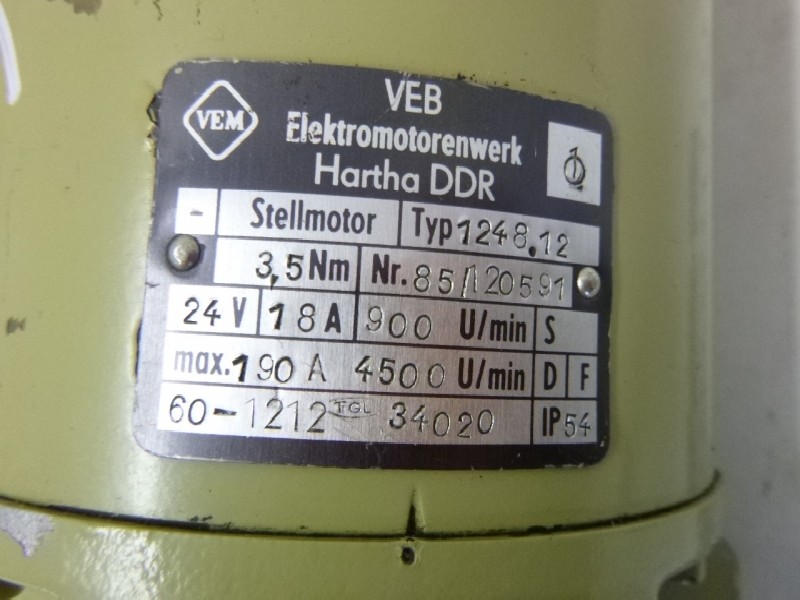 DC motor VEM, ELMO HARTHA 1248.12 gebraucht, geprüft ! photo on Industry-Pilot