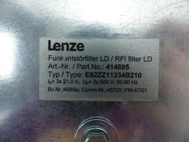 Частотный преобразователь Lenze Funkenstörfilter LD/RFI filter LD E82ZZ11334B210 Art.Nr:414695 Top Zustand фото на Industry-Pilot