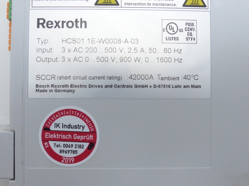 Частотный преобразователь Rexroth HCS01.1E-W0008-A-03 B-ET-EC-NN-NN-NN-FW Indra Drive Cs  R911325246 фото на Industry-Pilot