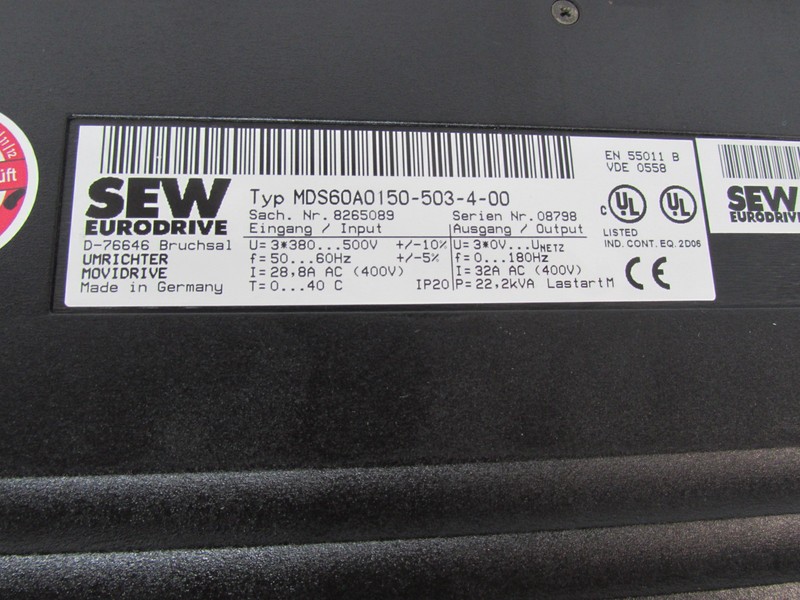 Серводвигатели SEW Movidrive MDS60A0150-503-4-00 Controller Steuerkopf TESTED Top Zustand фото на Industry-Pilot