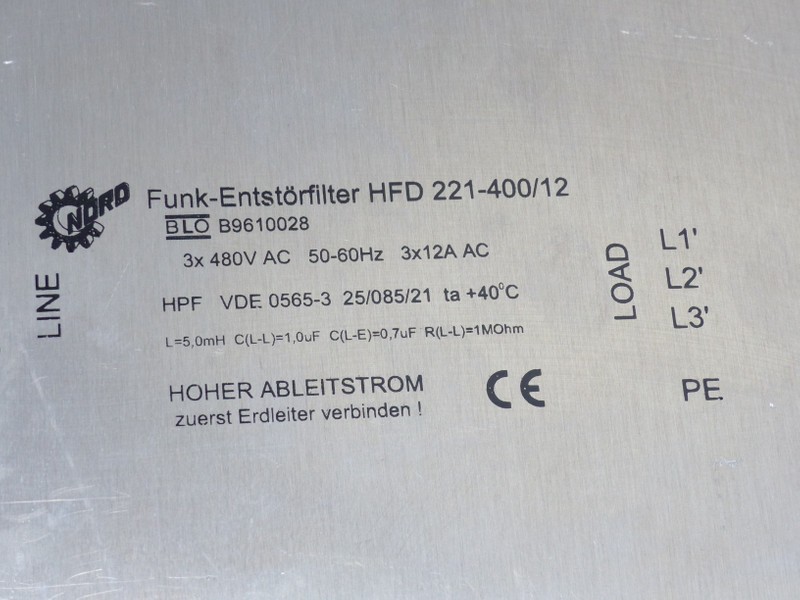 Frequency converter NORD HFD 221-400/12 HFD22140012 B9610028 Entstörfilter Netzfilter 400V 12A photo on Industry-Pilot