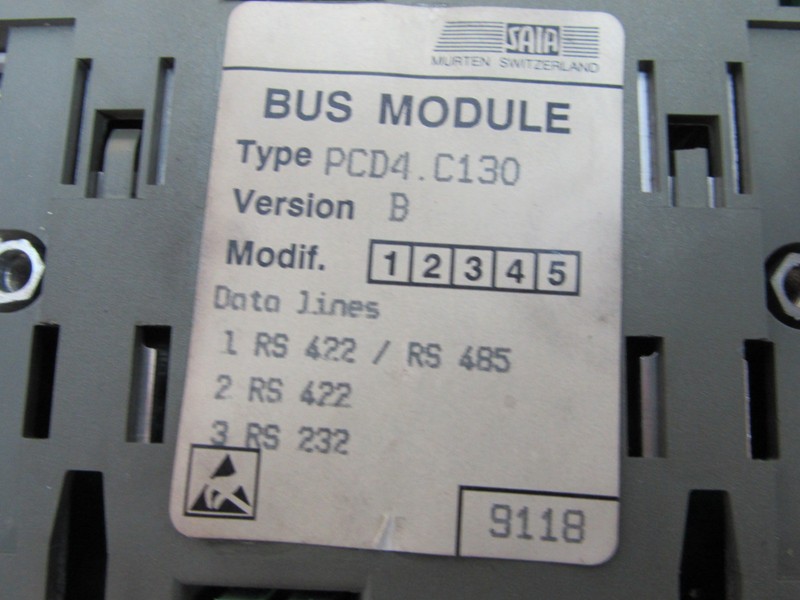 Module Saia BUS MODULE  PCD4.C130 VER.B TOP ZUSTAND photo on Industry-Pilot