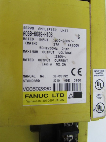 Frequency converter FANUC A06B-6089-H106 SERVO AMPLIFIER UNIT Ver. G photo on Industry-Pilot