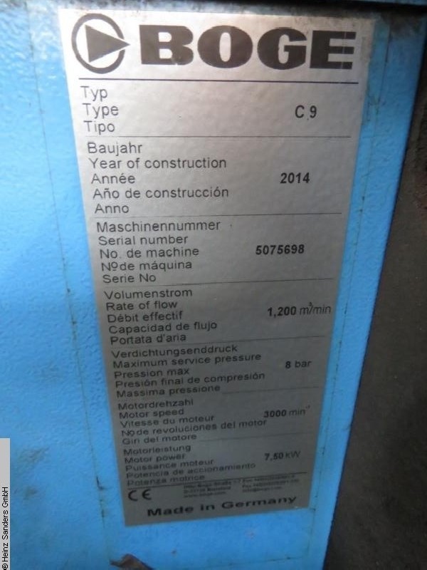 Screw air compressor BOGE C 9 photo on Industry-Pilot