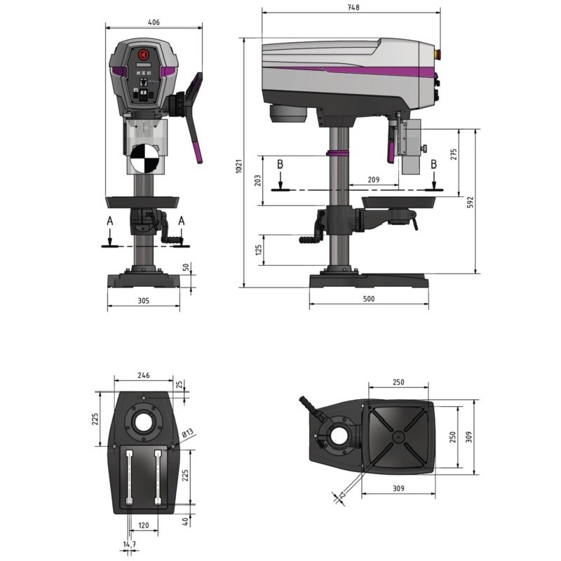 Säulenbohrmaschine OPTIdrill Tischbohrmaschine DP 26-T (400 V) Set Bilder auf Industry-Pilot