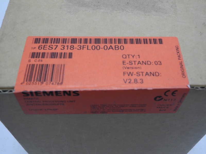 Simatic Siemens 6ES7318-3FL00-0AB0 6ES7 318-3FL00-0AB0 CPU319F-3-PN/DP E-St:3 Sealed OVP photo on Industry-Pilot