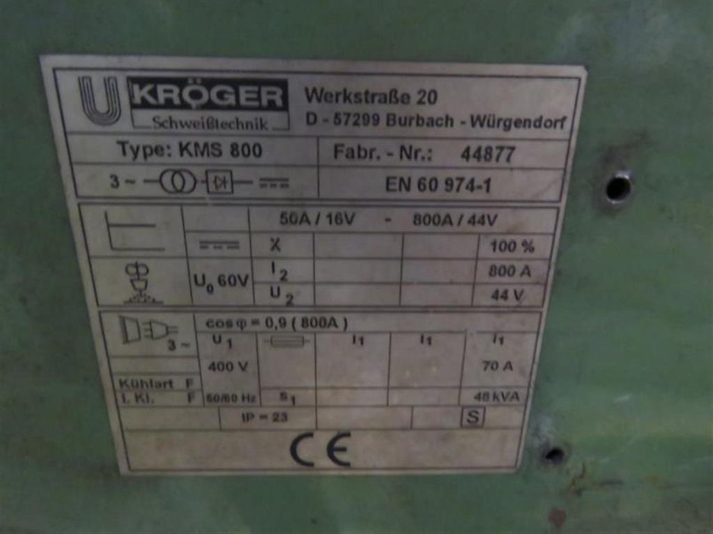 Сварочная установка KRÖGER - Unterpulver KMS 880 + UP Traktor фото на Industry-Pilot