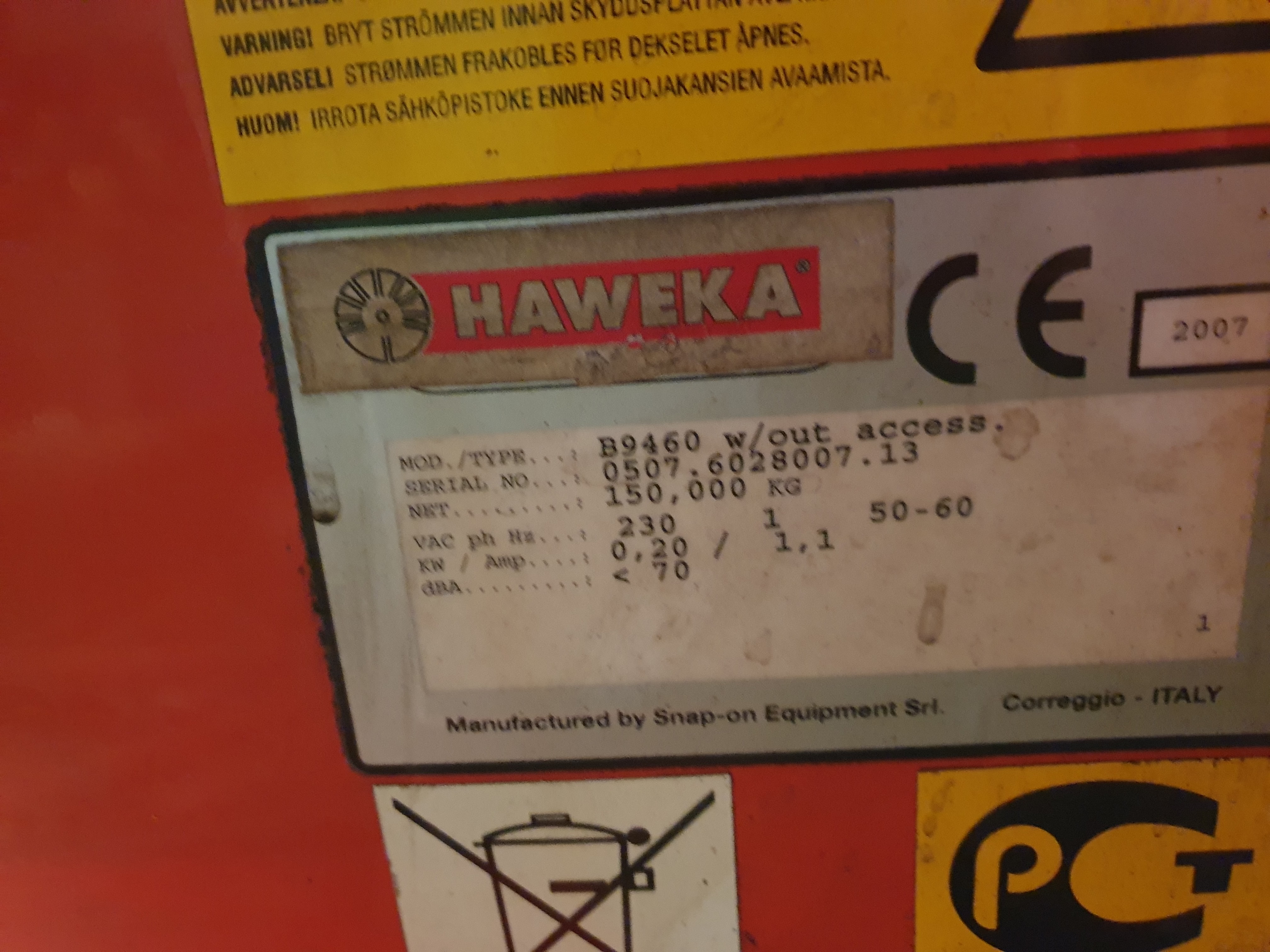 Auswuchtmaschine HAWEKA BALCO 9460 Bilder auf Industry-Pilot