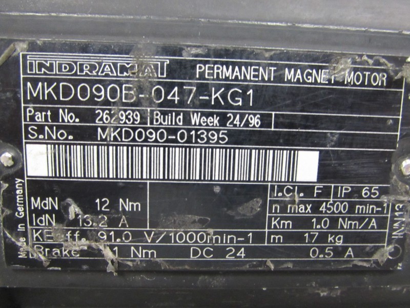 Серводвигатели Indramat Rexroth MKD090B-047-KG1-KN  MKD090B-047-KG1 MNR: R911262939 Servo Motor фото на Industry-Pilot