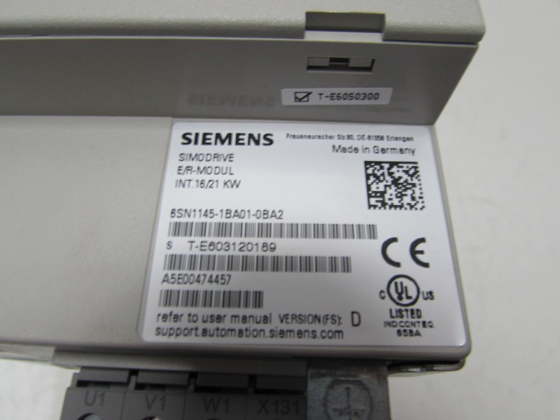 Модуль Siemens Simodrive 611 6SN1145-1BA01-0BA2 FS:D E/R MODUL INT.16/21KW UNUSED OVP фото на Industry-Pilot