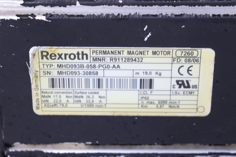 Servo motor Rexroth Servomotor MHD093B-058-PG0-AA MNR: R911289432 TESTED photo on Industry-Pilot