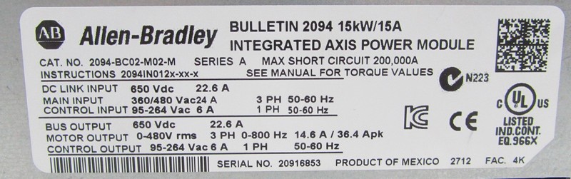 Модуль Allen Bradley Bulletin 2094-BC02-M02-M Integrated Axis Power Module TOP ZUSTAND фото на Industry-Pilot