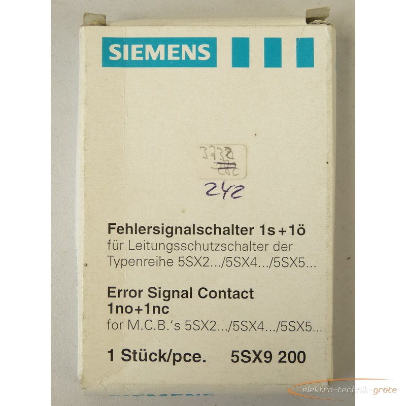 Servomotor Siemens 5SX9200 Fehlersignalschalter 1s + 1ö - ungebraucht! - photo on Industry-Pilot