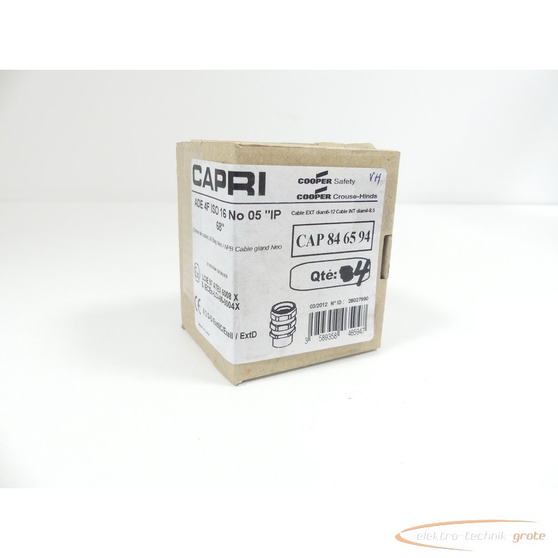  Cooper Capri ADE 4F ISO 16 No 05 IP68 CAP846594 VPE 4 St. - без эксплуатации! - фото на Industry-Pilot