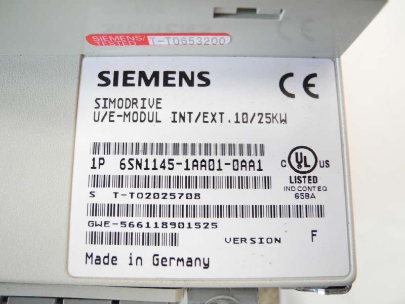 Серводвигатель Siemens Simodrive 6SN1145-1AA01-0AA1 U/E INT/EXT. 10/25KW Version F TESTED TOP фото на Industry-Pilot