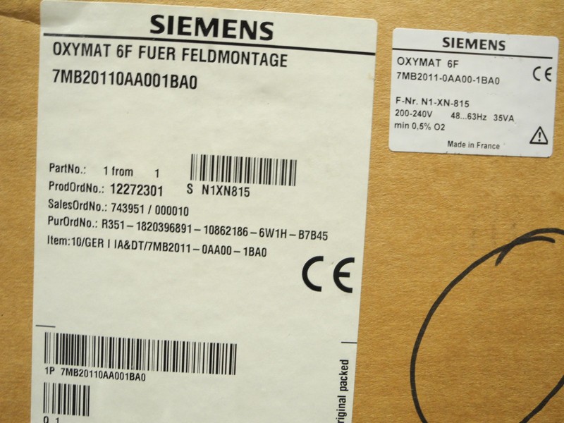 Servomotor Siemens Oxymat 6F Feldmontage 7MB20110AA001BA0 7MB2011-0AA00-1BA0 neuwertig OVP photo on Industry-Pilot