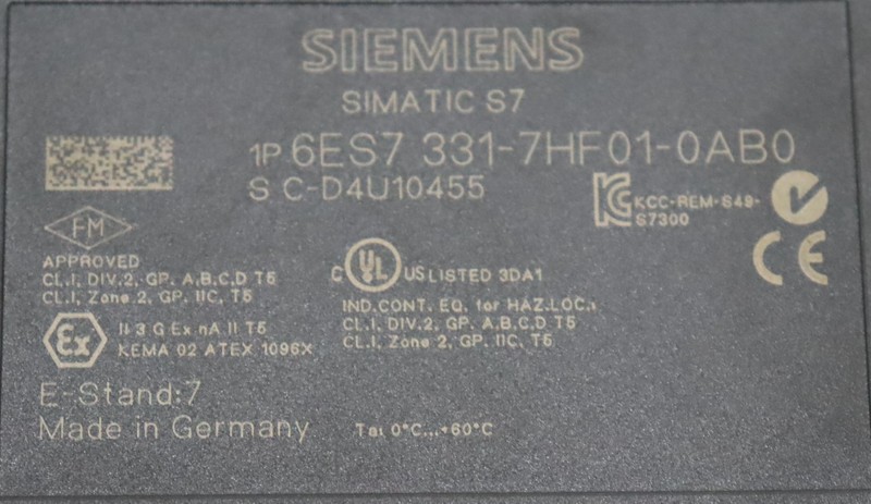  Siemens Simatic S7 6ES7 331-7HF01-0AB0 6ES7331-7HF01-0AB0 AI 8x14BIT E-Stand: 07 фото на Industry-Pilot