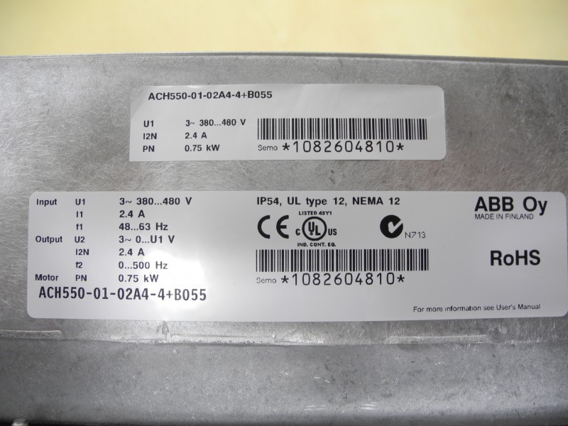 Частотный преобразователь ABB ACH550-01-02A4-4+B055 Frequenzumrichter 0,75kw Top Zustand фото на Industry-Pilot