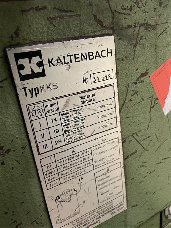 Kaltkreissäge KALTENBACH KKS 370 Bilder auf Industry-Pilot