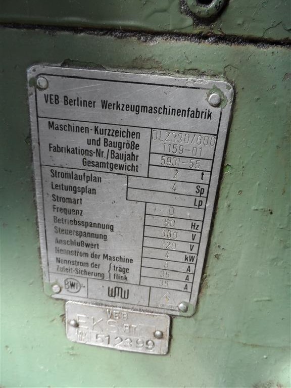 Leit- und Zugspindeldrehmaschine WMW Berliner Wkz.masch. Fabrik DLZ-330x600 Bilder auf Industry-Pilot