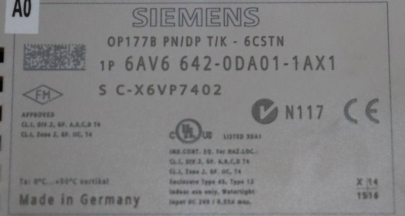  Siemens 6AV6 642-0DA01-1AX1 6AV6642-0DA01-1AX1 OP177B PN/DP E-St.19 TOP ZUSTAND photo on Industry-Pilot