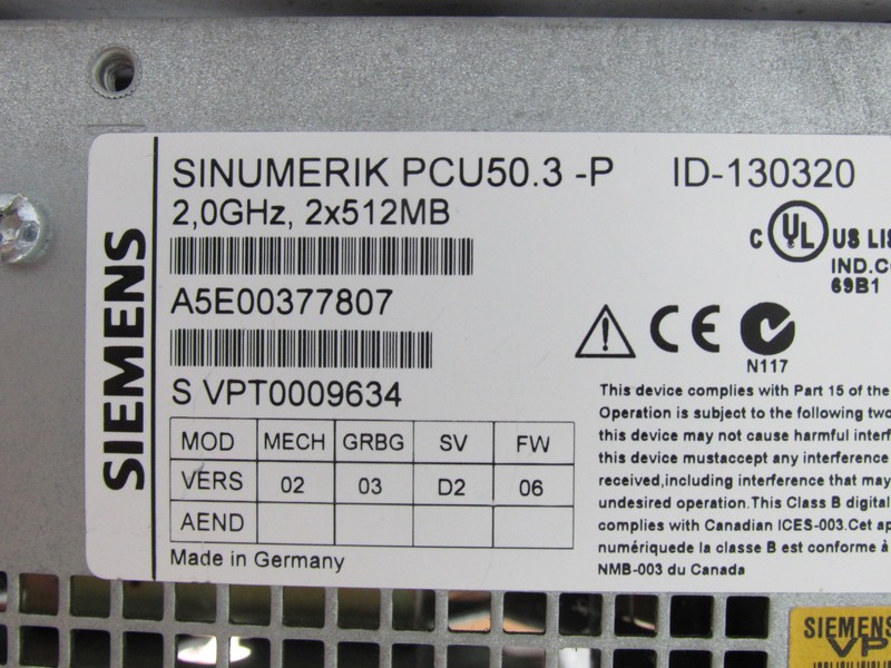  Siemens Sinumerik 840Di sl 6FC5220-0AA33-2AA0 Ver.A PCU50.3-P Tested Top Zustand фото на Industry-Pilot