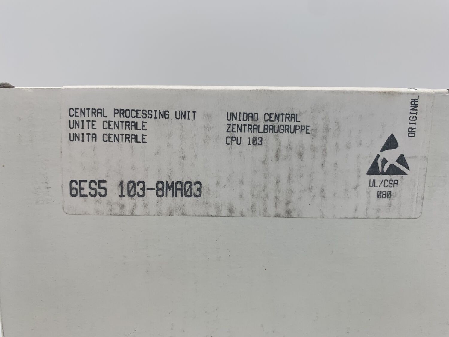 Servo motor 6ES5103-8MA03 Siemens Simatic S5 CPU 103 100U 6ES5 103-8MA03 SPS PLC Controller photo on Industry-Pilot