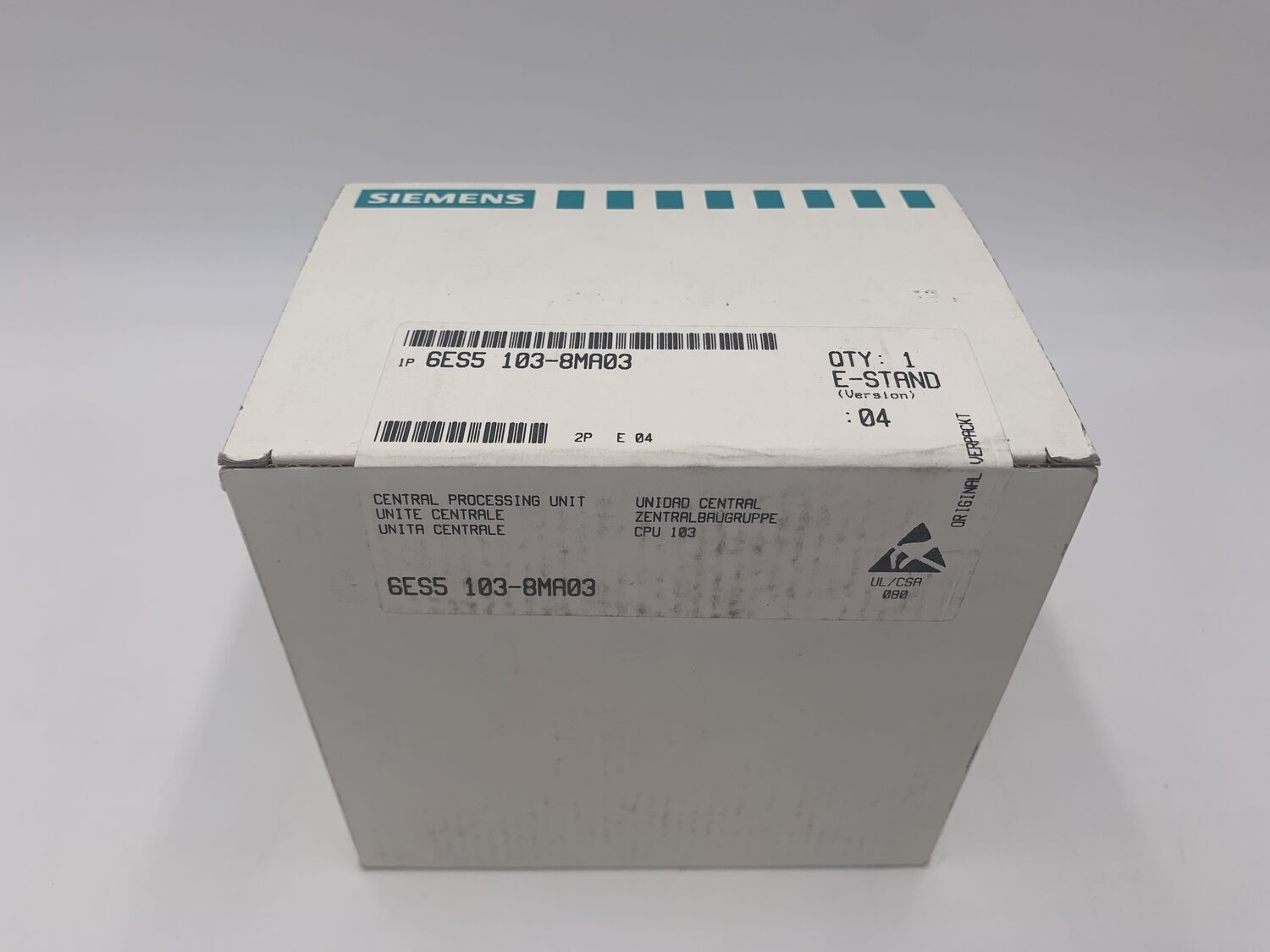 Servo motor 6ES5103-8MA03 Siemens Simatic S5 CPU 103 100U 6ES5 103-8MA03 SPS PLC Controller photo on Industry-Pilot