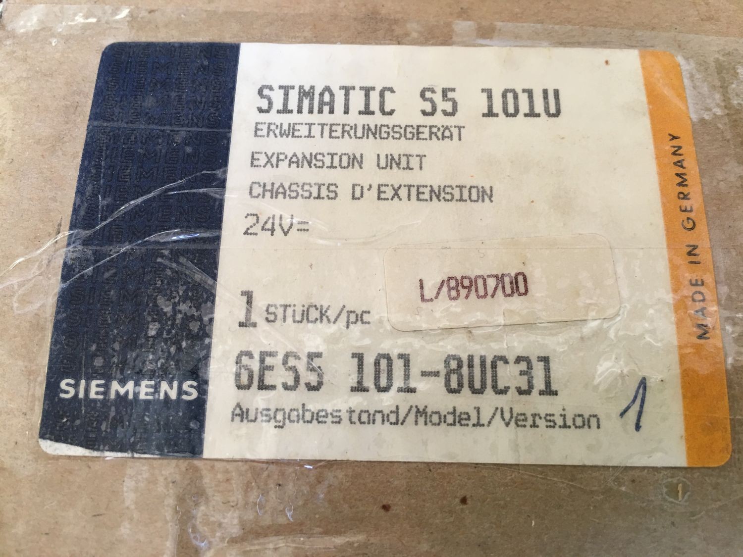  6ES5 101-8UC31 Siemens Simatic S5 101U CPU SPS Erweiterungsgerät 6ES5101-8UC31 الصورة على Industry-Pilot