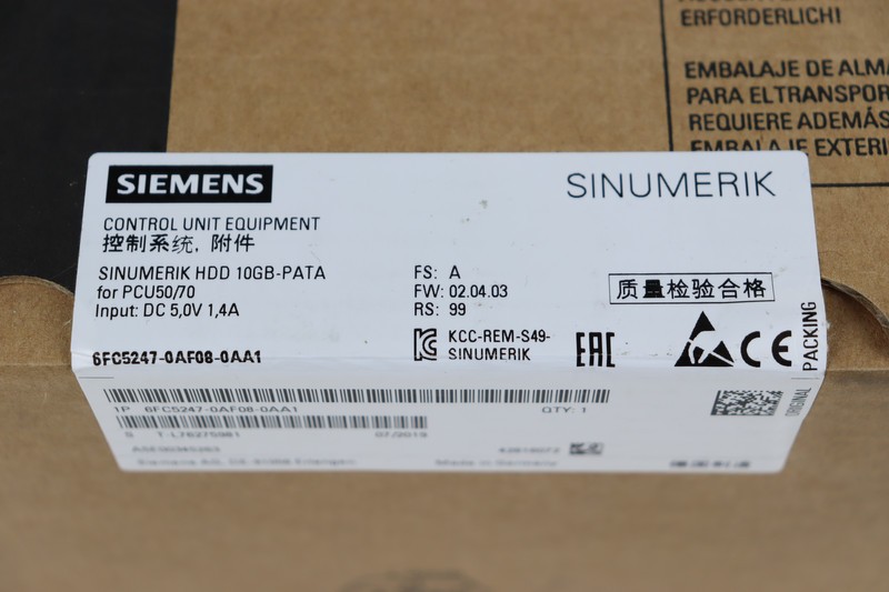  Siemens SINUMERIK Control Unit HDD 10GB Pata 6FC5247-0AF08-0AA1 OVP & SEALED Images sur Industry-Pilot