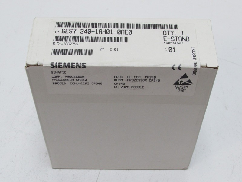  Siemens 6ES7340-1AH01-0AE0 6ES7 340-1AH01-0AE0 E-St.1 CP340 RS 232C SEALED BOX photo on Industry-Pilot