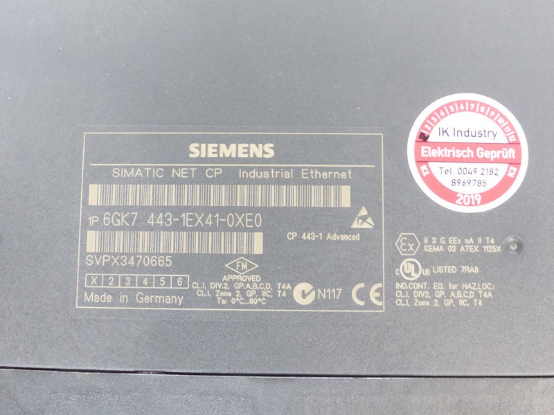  Siemens Simatic Net CP 6GK7 443-1EX41-0XE0 6GK7443-1EX41-0XE0 E.St.1 фото на Industry-Pilot