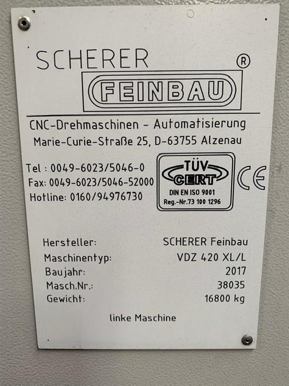 Vertikaldrehmaschine SCHERER FEINBAU VDZ 420 XL DS Bilder auf Industry-Pilot