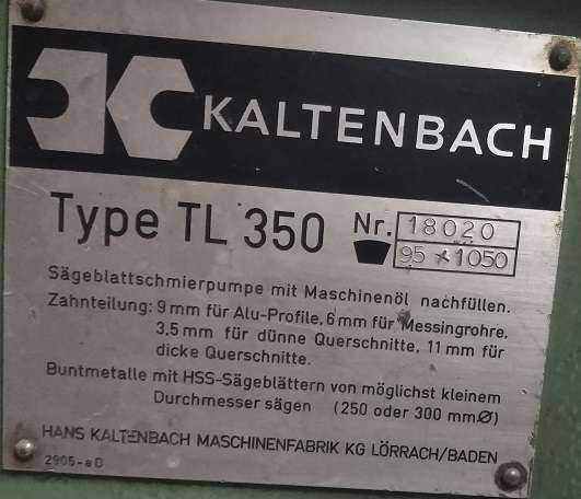 Glasleistensäge Kaltenbach TL 350 Bilder auf Industry-Pilot