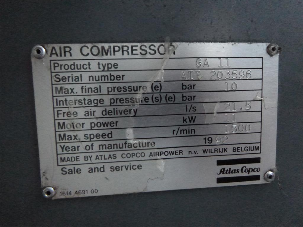 Schraubenkompressor Atlas Copco GA11 Bilder auf Industry-Pilot