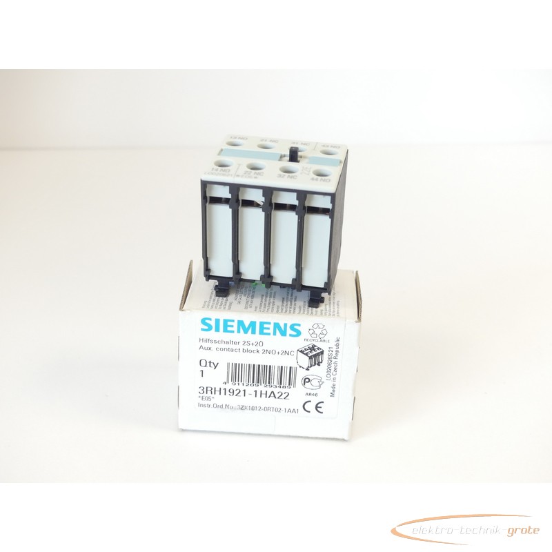  Siemens 3RH1921-1HA22 Hilfsschalter 2S+2Ö E-Stand 05 - ungebraucht! - Bilder auf Industry-Pilot