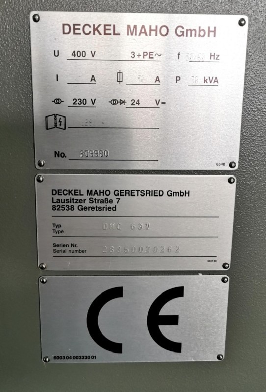 Обрабатывающий центр - вертикальный DECKEL-MAHO DMC 63 V фото на Industry-Pilot