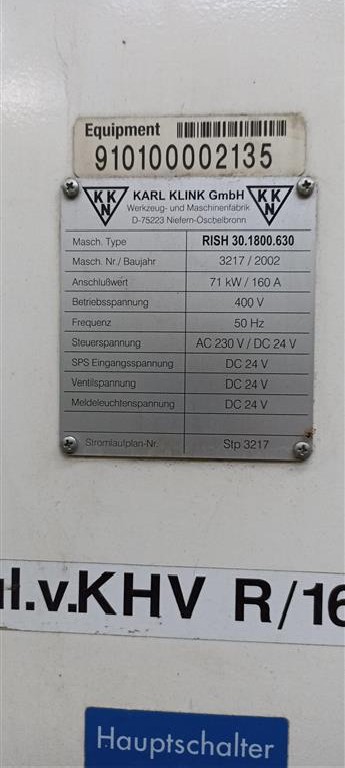 Räummaschine - Innen - Vertikal KARL KLINK RISH 30 x 1800 x 630 Bilder auf Industry-Pilot