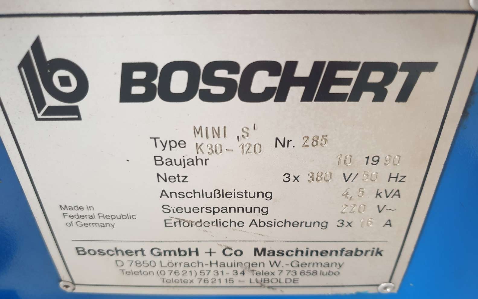 Зарубочный станок Boschert Mini S  фото на Industry-Pilot