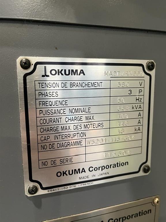 Токарный станок с ЧПУ OKUMA MACTURN 550 фото на Industry-Pilot