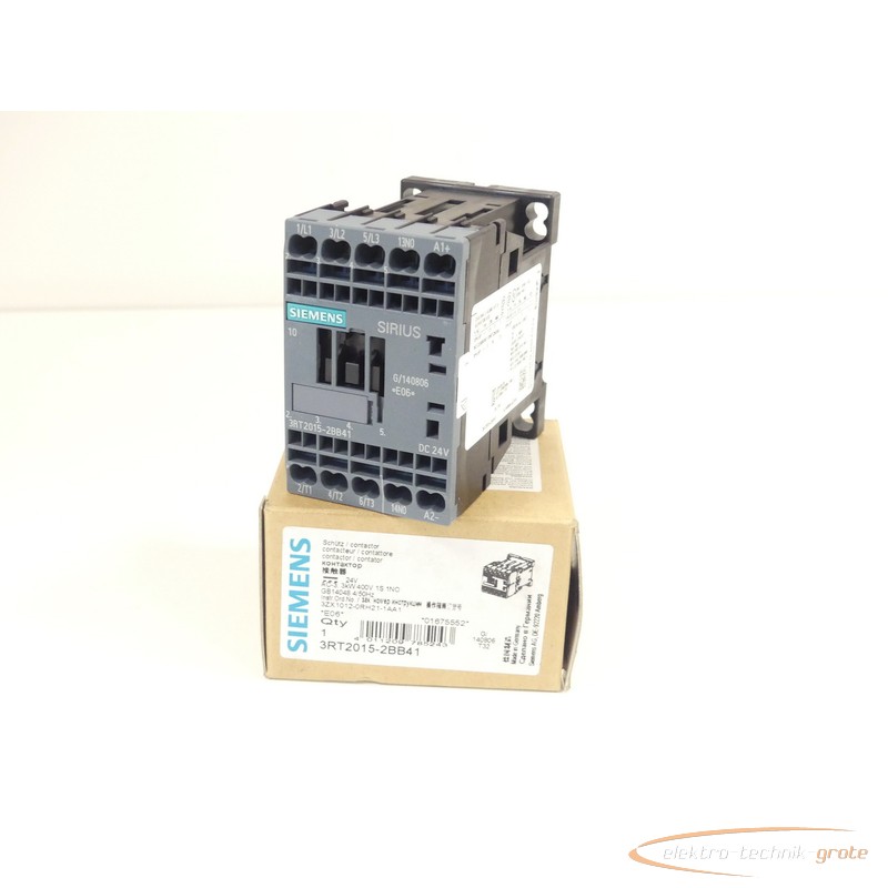 Предохранительное устройство Siemens 3RT2015-2BB41 Schütz E-Stand 06 DC 24V - без эксплуатации! - фото на Industry-Pilot