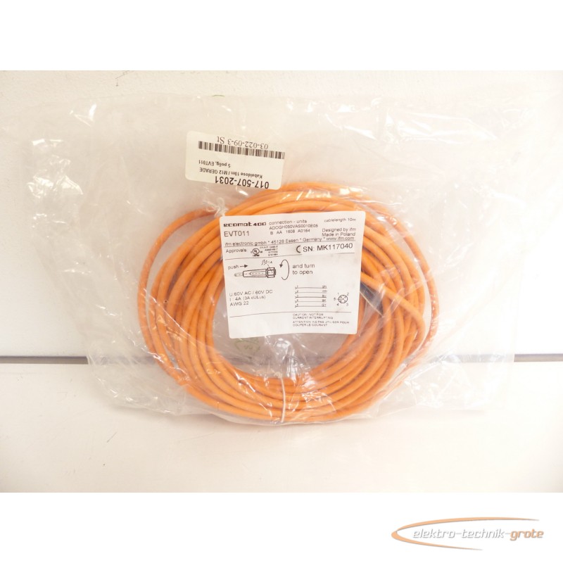 Кабель ifm ecomat 400 EVT011 Kabel SN: MK117040 - Länge: 10m - без эксплуатации! - фото на Industry-Pilot