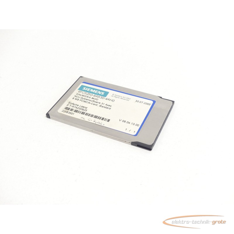  Siemens 6FC5250-6AX30-4AH0 NCU-Systemsoftware 31 Axes SN:T-R7AD00925 الصورة على Industry-Pilot