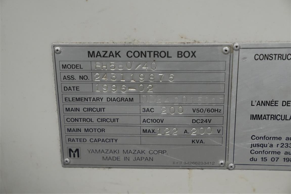 Bearbeitungszentrum - Horizontal MAZAK FH-580/40 Bilder auf Industry-Pilot