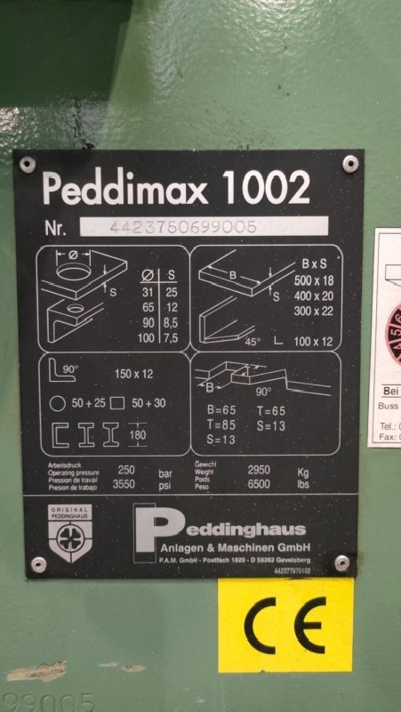Section Shear - Combined PEDDINGHAUS Peddimax 1002 photo on Industry-Pilot