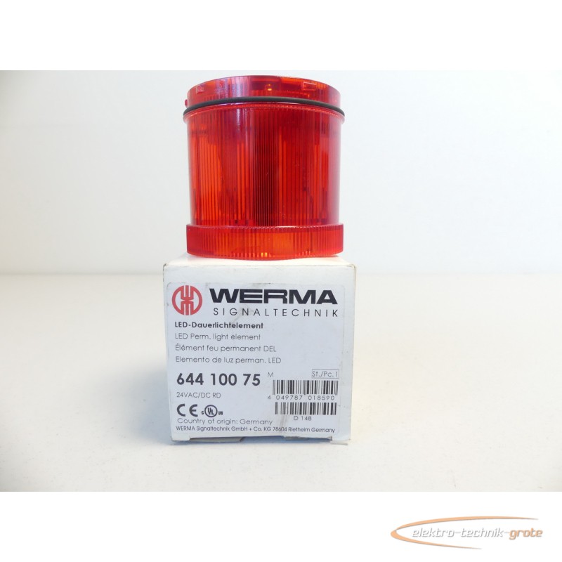  Werma 644 100 75 24VAC/DC RD LED-Dauerlichtelement rot -без эксплуатации- фото на Industry-Pilot