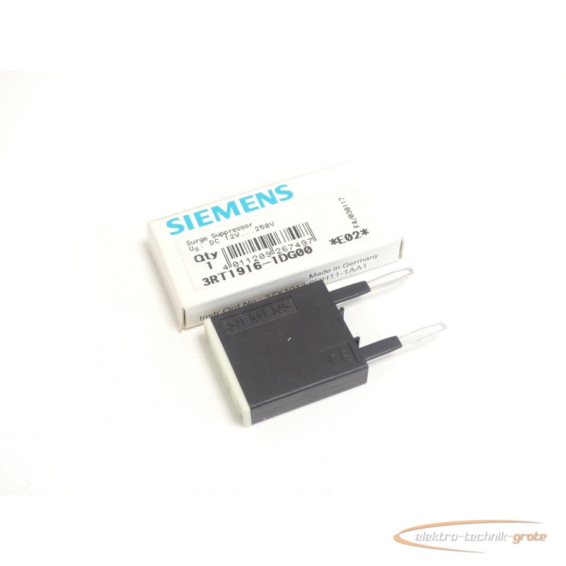  Siemens 3RT1916-1DG00 Überspannungsbegrenzer E-Stand: 02 - ungebraucht! - Bilder auf Industry-Pilot